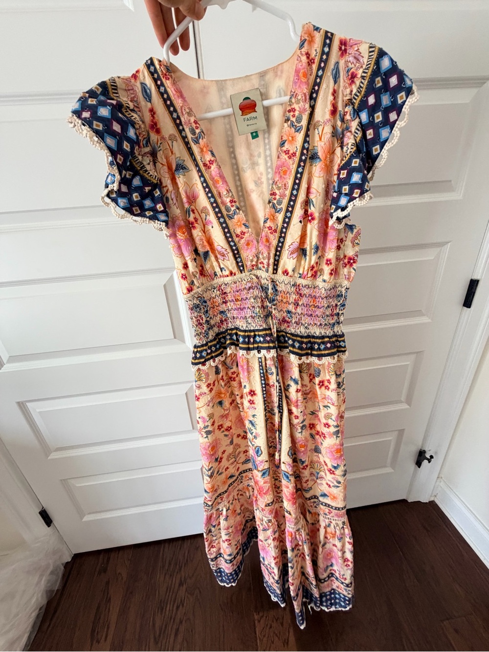 Farm Rio Floral Tiered Maxi Dress with Smocked Waist - Picture 4 of 6